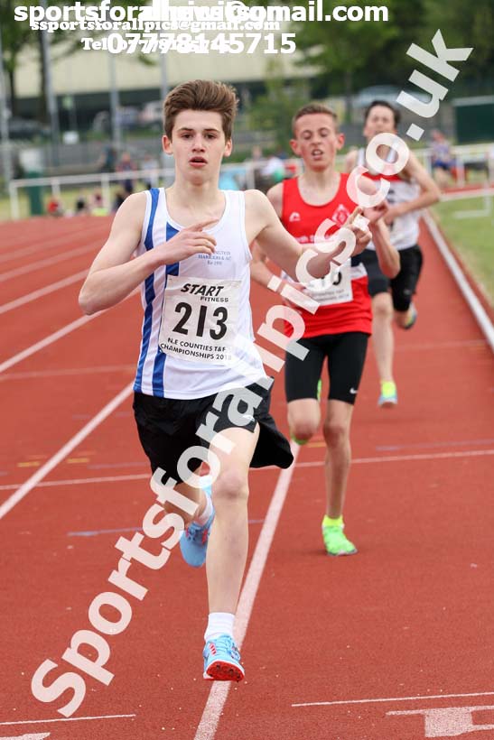 Boys under-15s 1500 metres, North Eastern Track and Fields Champs., Middlesbrough. Photo: David T. Hewitson/Sports for All Pics